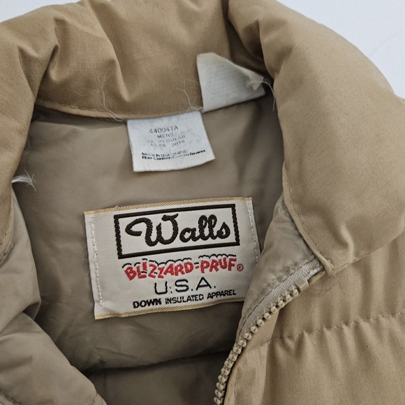 Vintage Walls Blizzard Pruf Down Insulated Beige Puffer Jacket Size Mens 42 Reg - Picture 5 of 8